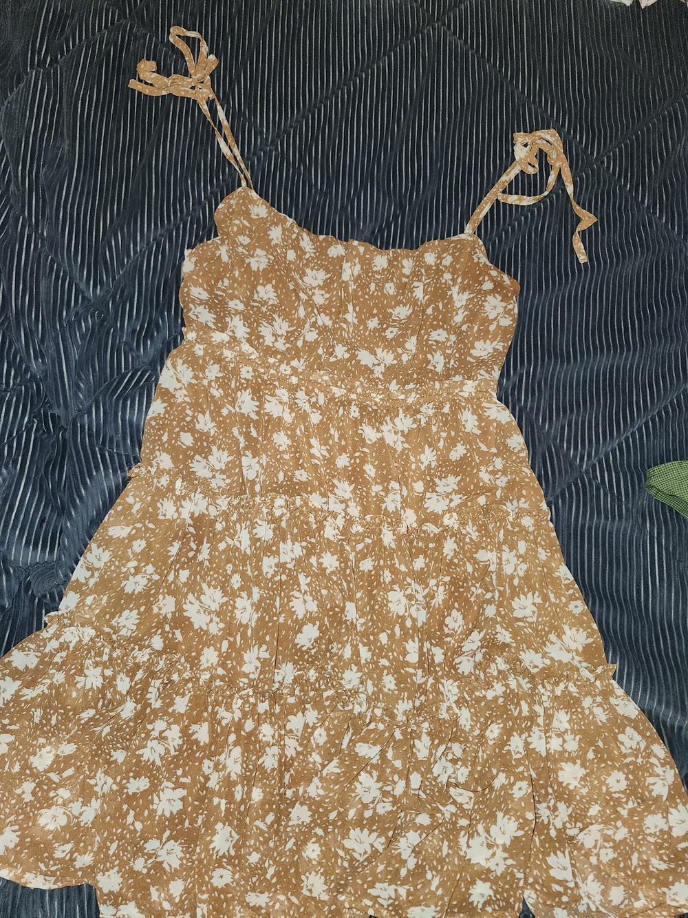 Blu Pepper Rust Brown and White Floral Mini Dress